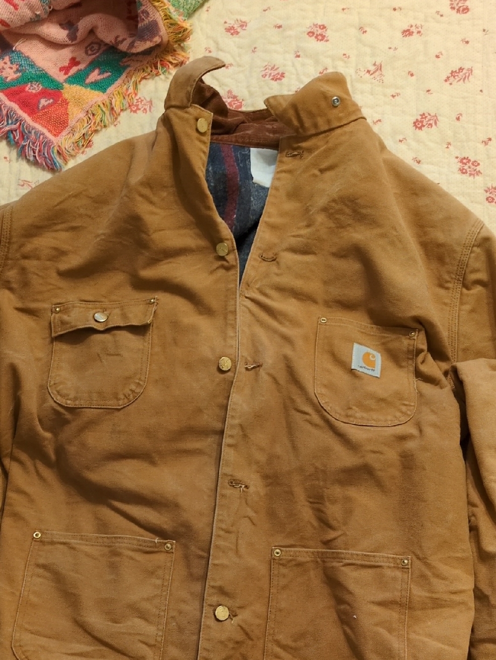 Carhartt Tan Brown Duck Chore Coat - Men's Heavy-Duty Work Jacket